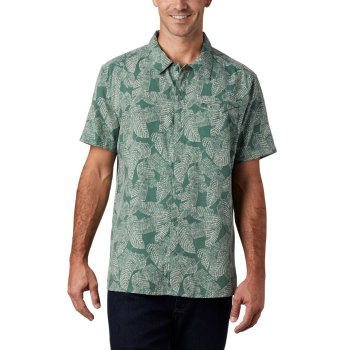 Columbia Lakeside Trail Short Sleeve, Camisa Verdes Para Hombre | 423815-KRT